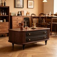 Table basse ovale moderne et créative avec éclairage de luxe, mobilier haut de gamme pour petits salons et appartements.