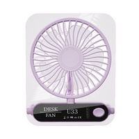 Ventilateur de bureau portable multifonctionnel U33, puissant, rechargeable par USB, petit, transparent, léger, en ABS, pour l'extérieur
