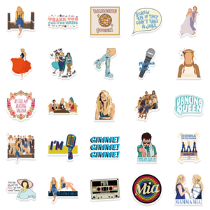 50 Pezzi Adesivi Tematici del Film <span class=keywords><strong>Mamma</strong></span> <span class=keywords><strong>Mia</strong></span>, Impermeabili in PVC, per Decorare Laptop, Chitarre, Valigie, per Adolescenti e Adulti, Decalcomanie in Vinile - Product Image 5