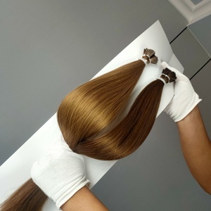 โรงงานดราก้อนบิวตี้ ผมแท้ 100% เรมี่ แฮร์ รัสเซียนแฮร์ 10-30 นิ้ว ผมเวอร์จิ้นแบบ I-Tip ปลายหนา ดับเบิ้ลดรอน สีน้ำตาล - Product Image 3