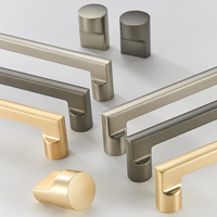 Poignées de meuble en L minimalistes, poignées et boutons de tiroir modernes en alliage de zinc pour cuisine, armoire et meubles de luxe