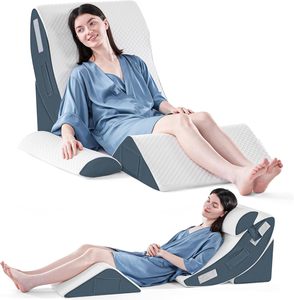 4 oreillers de soutien lombaire modernes en <span class=keywords><strong>mousse</strong></span> à mémoire de forme orthopédique, certifiés Certipur US et OEKO-Tex, pour adultes, anti-reflux acide, réglables - Product Image 1