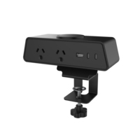 OMNI Chargeur Qi à 2 sorties Pince à changement rapide Pince d'alimentation 65W Chargeur sans fil Ports USB 16A Moderne pour bureau à domicile