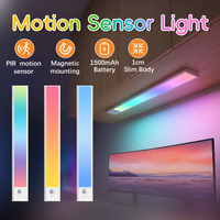 Tira de Luz con Sensor de Movimiento, Iluminación para Gabinetes con Encendido/Apagado Automático, Luz Nocturna LED Regulable para Armario, Guardarropa, Escalera