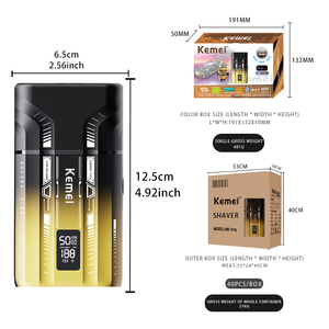 เครื่องโกนหนวด KEMEI รุ่น Km-t418 แบตเตอรี่ลิเธียม 1400mAh พร้อมระบบทำความสะอาดด้วยรังสียูวี ปรับระดับความเร็วได้ 3 ระดับ 10000 รอบต่อนาที มาตรฐานกันน้ำ IPX7 สำหรับผู้ชาย - Product Image 2