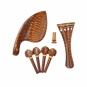 Violín 4/4 <span class=keywords><strong>de</strong></span> madera <span class=keywords><strong>de</strong></span> serpiente: piezas y accesorios para el diapasón, clavijas <span class=keywords><strong>de</strong></span> afinación, puntales, reposacabezas y soporte <span class=keywords><strong>de</strong></span> barbilla - Product Image 3