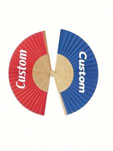 Abanico de Papel Hecho a Mano en China, Personalizado, con Mango de Bambú Natural de 21 cm, con Logotipo Impreso, para Regalo Cultural - Product Image 2