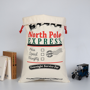 Sac de Noël personnalisable avec cordon de serrage rouge, faible MOQ, <span class=keywords><strong>Express</strong></span> du Pôle Nord, liste des gourdes et des gaissons, sac cadeau de Noël, directement de l'usine - Product Image 4