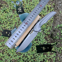 Couteau pliant en acier rapide M42, manche en acier inoxydable 420, lame dentelée, outil de survie portable pour le camping et les activités de plein air, OEM haut de gamme