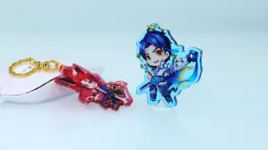 Personalized Custom Acrylic Charm Holographic Pendant Promotional Gift Printed Epoxy Anime Keychain