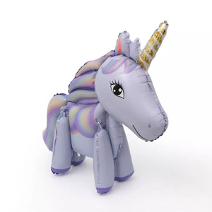 Carino meraviglioso giocattolo per bambini palloncino gonfiabile 3D unicorn stagnola palloncino - Product Image 4