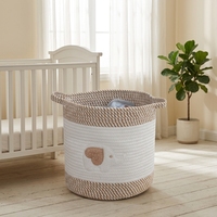 Panier de rangement multifonctionnel tissé en corde de coton durable et écologique de conception moderne d'éléphant pour l'organisation de vêtements à la maison