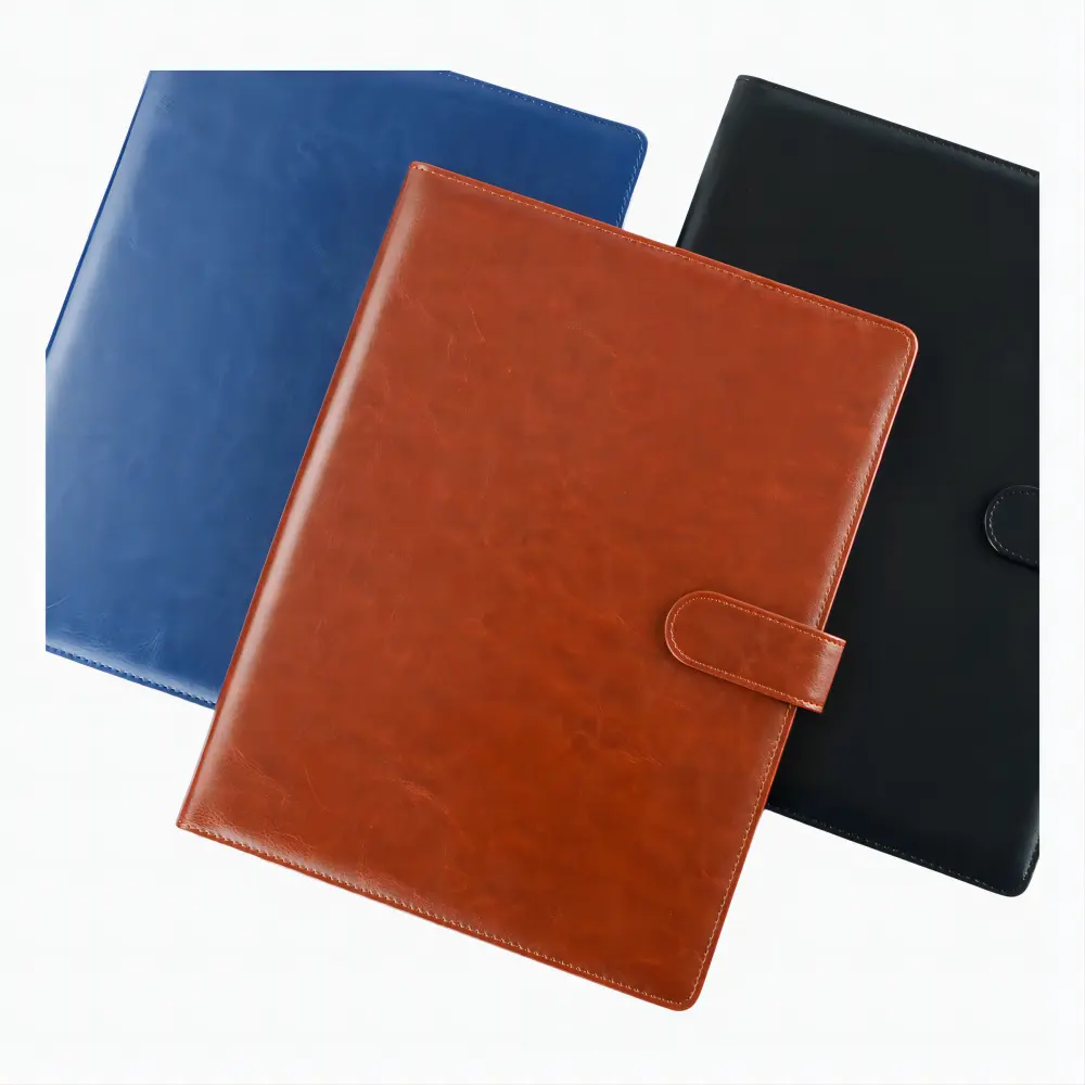 Personalized Logo Factory Price A4 Folder File Writing Clamps Business Custom Leather Multi-Functional Loose-Leaf Folder