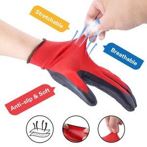Custom Logo <b>Red</b> Black Coated Oil Wet Grip Work <b>Gloves</b> Man Rubber Nitrile Palm Dipped Coated <b>Glove</b> Women Mechanic Construction - Product Image 5