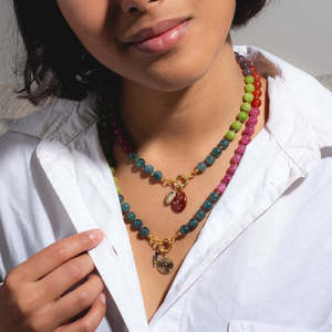 Handmade <strong>Boho</strong> Statement Jewelry Gold Plated Removable Pendant Choker Colorful Beaded <strong>Necklace</strong> - Product Image 2