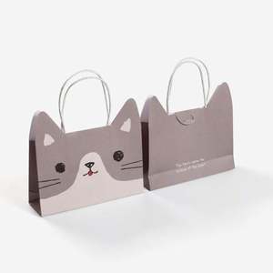 Sac en papier de forme irrégulière haut de gamme, entièrement imprimé avec logo personnalisé, thème enfant, pour cadeaux, shopping, promotion, bonbons, animaux – Offre Spéciale - Product Image 4