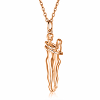 Collier tendance avec pendentif couple enlacé, plaqué or 18 carats, chaîne en acier inoxydable, cadeau d'amour parfait pour la Saint-Valentin
