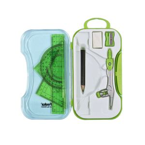 Foska Papelería y útiles escolares Transportador multicolor Clase Metal Brújula Divisor 8PCS Caja de geometría para clase de <span class=keywords><strong>matemáticas</strong></span> - Product Image 1