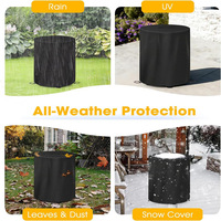 Housse de protection pour foyer rond avec cordon de serrage, imperméable, pour foyers Propane Fire Pits (Oxford Cloth)
