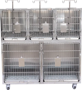 Acier inoxydable 304 Équipement vétérinaire Clinique hospitalière Angle droit Cages pour chiens Cages pour cliniques pour animaux de compagnie - Product Image 1