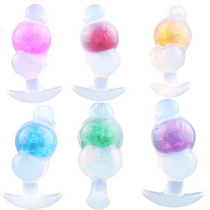 Gran oferta de tapones anales transparentes de silicona con seis colores diferentes, correa de sensación de presión diferente en el tapón Anal para hombre y mujer - Product Image 1