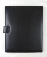 Porte-documents A4 personnalisé en cuir PVC créatif OEM pour bureau, avec logo en relief, pochette de rangement pour documents, couverture en cuir PU