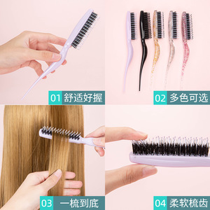 Peigne à cheveux en fourrure avec queue pointue pour le coiffage en salon, matériau ABS, options multicolores - Product Image 3