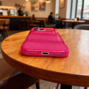 <span class=keywords><strong>Coque</strong></span> de téléphone personnalisée transparente en TPU avec bord coloré pour <span class=keywords><strong>iPhone</strong></span> 15 Pro Max, coques pour <span class=keywords><strong>iPhone</strong></span> 17 Pro Max, une couleur <span class=keywords><strong>rose</strong></span> néon - Product Image 6