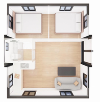Maison conteneur en acier extensible pliable de 20 pieds Maison modulaire préfabriquée de 2 à 3 chambres à coucher pour bureau extérieur Appartements à usage domestique