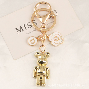 Ute Tsartun voiture porte-clés pendentif créatif debout ours perle coeur métal accessoires sac décoration - Product Image 6