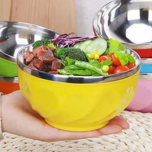 Tazones Desechables de Acero Inoxidable de 13/15/17 cm con Tapas, Coloridos, para Sopa, Ensalada, Fideos, Resistentes al Calor, Vajilla para Fiestas - Product Image 2