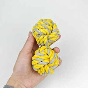 Pet Toy Rope Ball Dog Toy Pink Gray Cotton Interactive Training Chewing Teeth Cleaning Small Size - Product Image 3