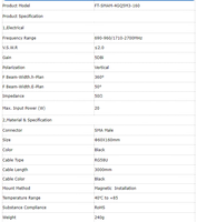 Antenne magnétique 4G à large bande de fréquence 5dBi avec connecteur SMA mâle et câble RG174