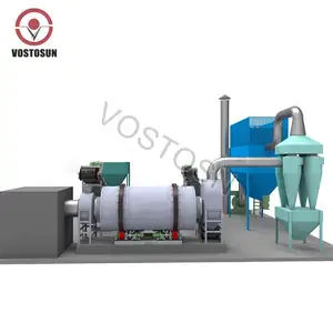 3-pass Coal Burner Tube Rotary Dryer Drying Machine