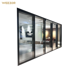 Wazzor Factory <span class=keywords><strong>Prix</strong></span> de gros Façade mur-rideau en verre moderne en alliage d'aluminium étanche pour immeuble de bureaux - Product Image 1