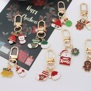 Hot Christmas Keychain Cute Santa Claus Elk Snowman Metal <b>Key</b> Chains <b>Key</b> <b>Rings</b> Cartoon Doll New Year Decor Xmas Enamel Keychain - Product Image 3