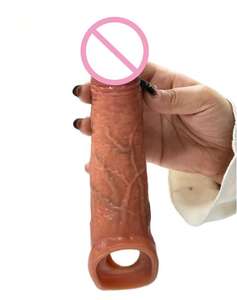 Sexspielzeug Sicherheit Silikon Realistisches <span class=keywords><strong>Dildo</strong></span> Kondom für Männer Verzögerung Ejakulation Schwanz Männlich Penis Ärmel Extender - Product Image 1