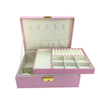 Boîte à bijoux en velours à double couche avec fermoir à verrou, plateau amovible, organisateur de bijoux de style chinois, étui pour bagues, colliers et bracelets