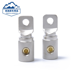 Ring <b>Terminals</b> 0GA Brass Zinc Alloy Plated Nickel Automotive Audio Wiring Connector - Product Image 4