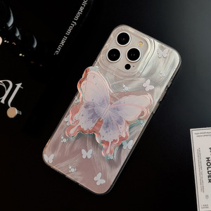 Fantasia estetica <span class=keywords><strong>lilla</strong></span> farfalla girly stile proteggere custodia del telefono con supporto per iPhone 16 14 15 13 12 11 Pro Max - Product Image 3