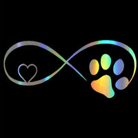 Autocollant en vinyle pour voiture, motif empreinte de patte d'animal avec cœur, pour fenêtre ou pare-chocs, pour chien ou chat