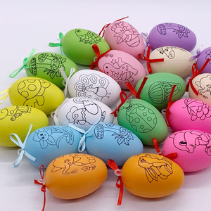 20 pz cartone animato in plastica da disegno dipinto da colorare <span class=keywords><strong>uova</strong></span> di Pasqua per i bambini - Product Image 4