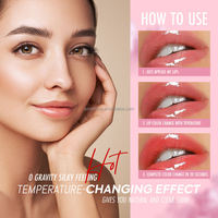 Vente en gros de gloss à lèvres changeant de couleur en fonction de la température, huile à lèvres hydratante longue durée, baume à lèvres aux fruits réactif au PH, étiquette privée