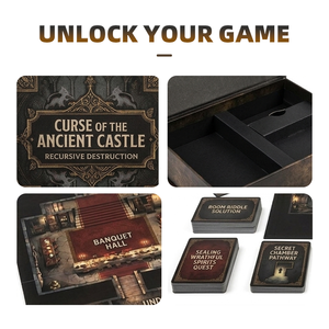 FAMA Scatola Rigida con Coperchio a Cerniera Opaca Anti-Graffio con Stampa a Caldo in Lamina d'Oro, Gioco da Tavolo Strategico Castello Medievale Mistero Stregato Eredità - Product Image 3