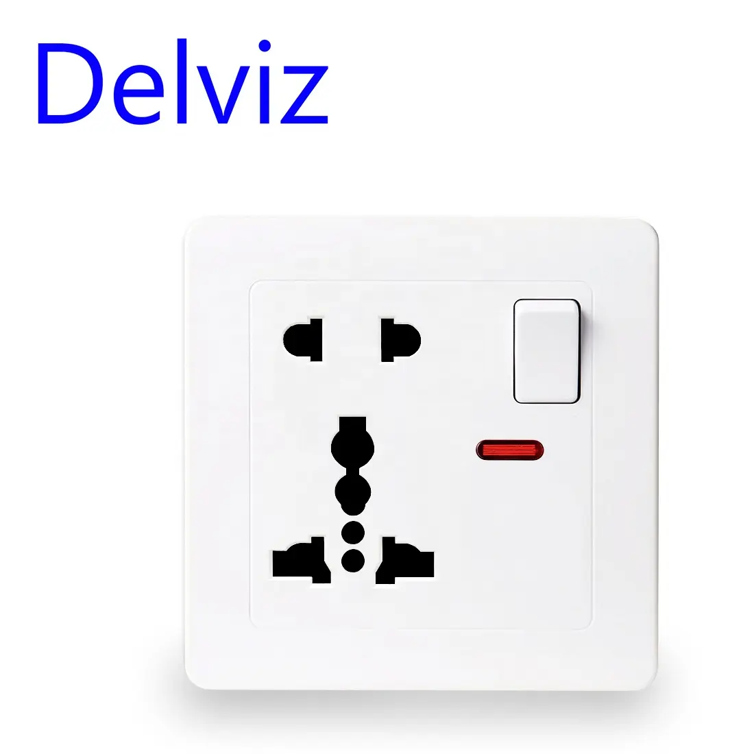 Delviz 13A Wall Outlet AC 110V~250V,Electrical plug jack Switch button control, International universal Power Supply Wall Socket