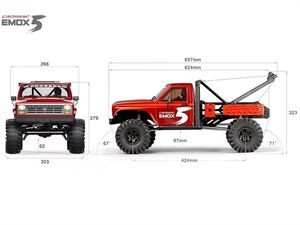 CROSSRC EMO X5 Camion de sauvetage tout-terrain RC à l'échelle 1/8, modèle Trail Crawler RTR ARTR avec système 8IGHT FOC pour terrains rocailleux - Product Image 4