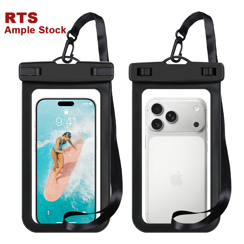 Factory Promotion Waterproof Cell Phone Pouch Clear PVC IPX8 Waterproof Mobile Phone Bag with Lanyard