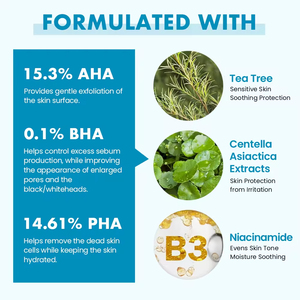 <span class=keywords><strong>Lotion</strong></span> corporelle végane à la niacinamide, au tea tree et à la centella asiatica <span class=keywords><strong>AHA</strong></span>+<span class=keywords><strong>BHA</strong></span>+<span class=keywords><strong>PHA</strong></span>, apaisante et hydratante pour les peaux sensibles - Product Image 3