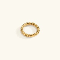 Bagues de mariage en acier inoxydable plaqué or 18 carats PVD haut de gamme, style streetwear, avec zircon cubique, bijoux tendance pour femmes