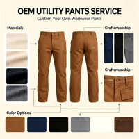 Pantalon de travail en toile extensible pour homme, coton, hydrofuge, résistant aux taches, 6 poches, double genouillère, vêtements de travail